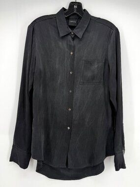 HÉROS | Silk Vintage wash black BD LSV Blouse M Grunge